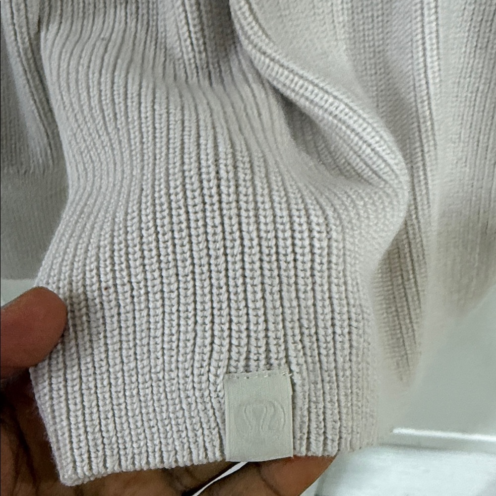 Beige Ribbed Knit Sweater - Picture 4 of 7